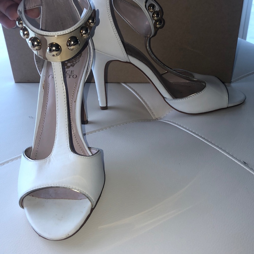 Vince Camuto white heels